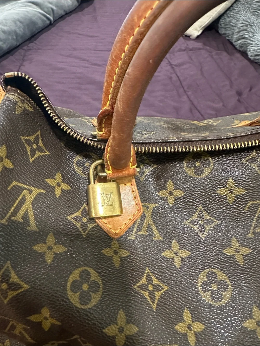 Louis Vuitton Monogram Canvas Satchel with Vachetta Leather Trim